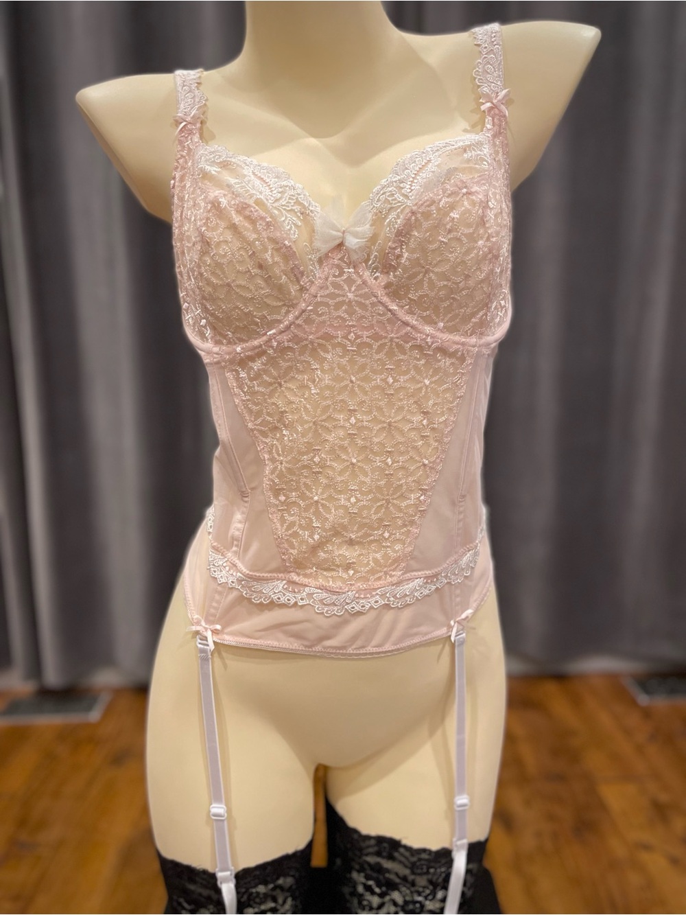 Empreinte 34D bustier basque with garters